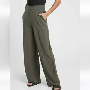 Athleta Nolita Wide Leg Pant in Mountain Olive 10